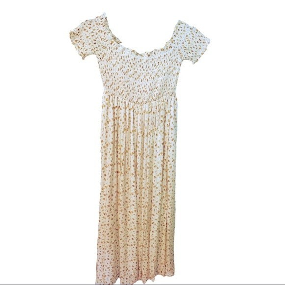 Urban Outfitters Dresses & Skirts - Urban Outfitters Midi Dress Lined Smocking Yellow Flowers XS